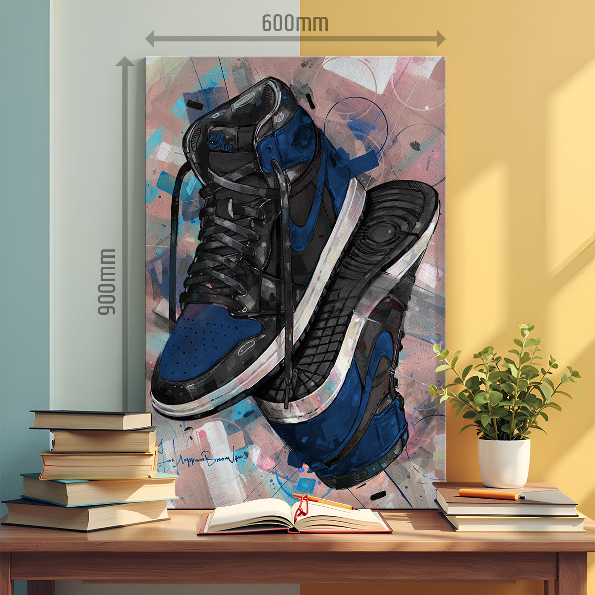 Nike Air Jordan 1 upside down royal blue canvas