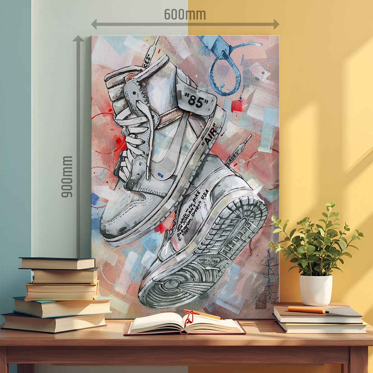 Nike Air Jordan 1 Off White white lienzo