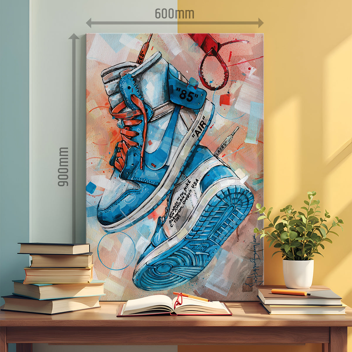 Nike Air Jordan 1 Off White university blue lienzo