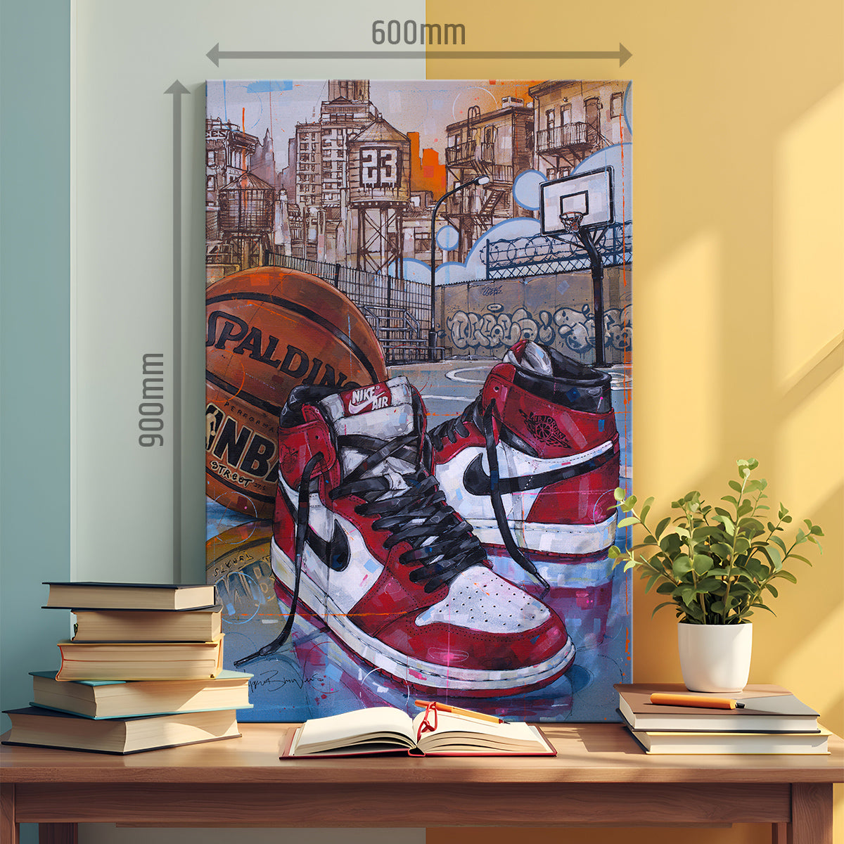 Nike Air Jordan 1 basketball Chicago lienzo
