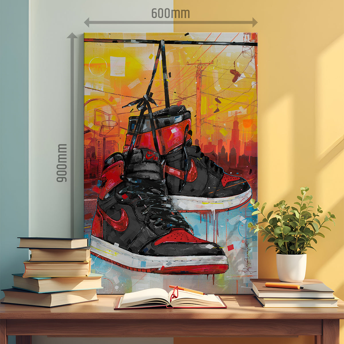 Nike Air Jordan 1 powerlines banned bred lienzo