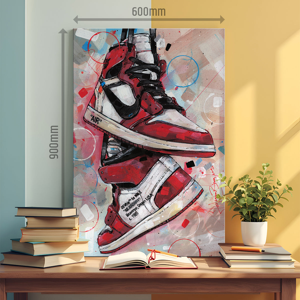 Nike Air Jordan 1 Off White Chicago lienzo