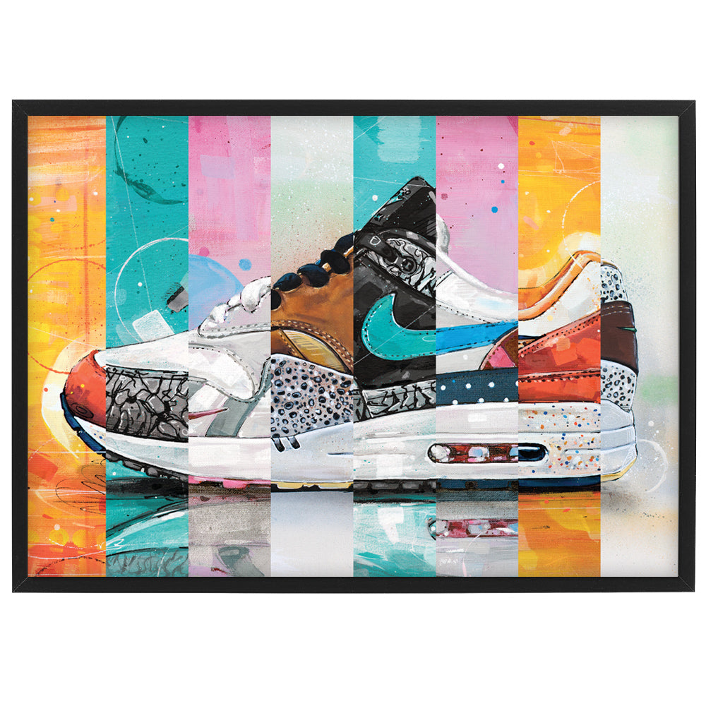 Nike Air Max 1 Parra Atmos colourway Druck 42x29,7 cm (A3) - gerahmt und signiert