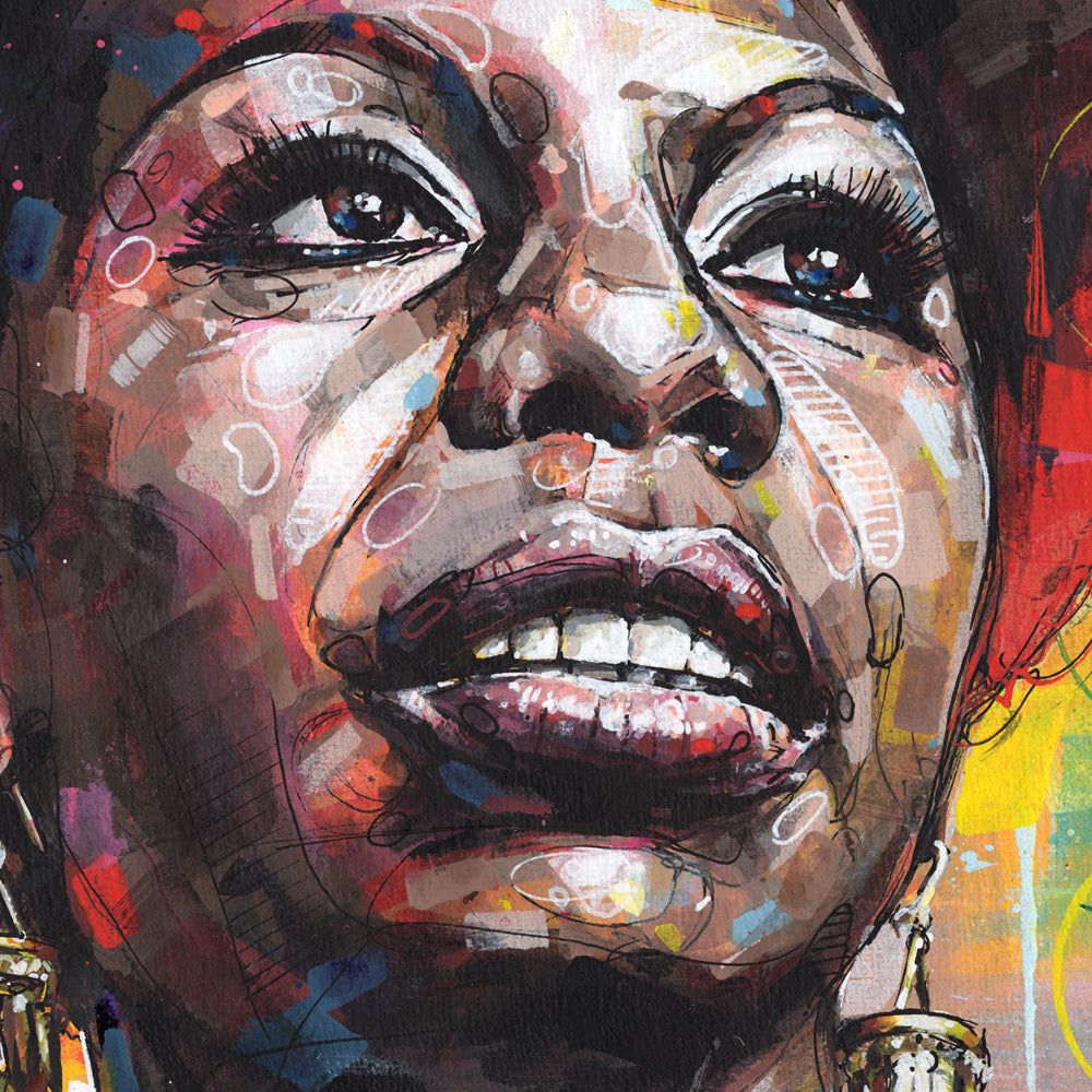 Nina Simone print 29,7x42 cm (A3) - ingelijst & gesigneerd