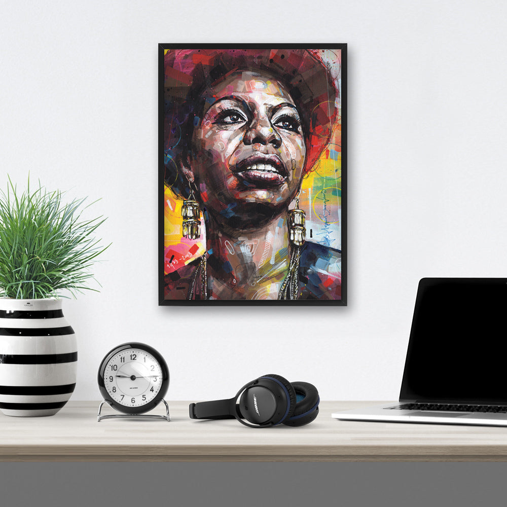 Nina Simone Druck 29,7x42 cm (A3) - gerahmt und signiert