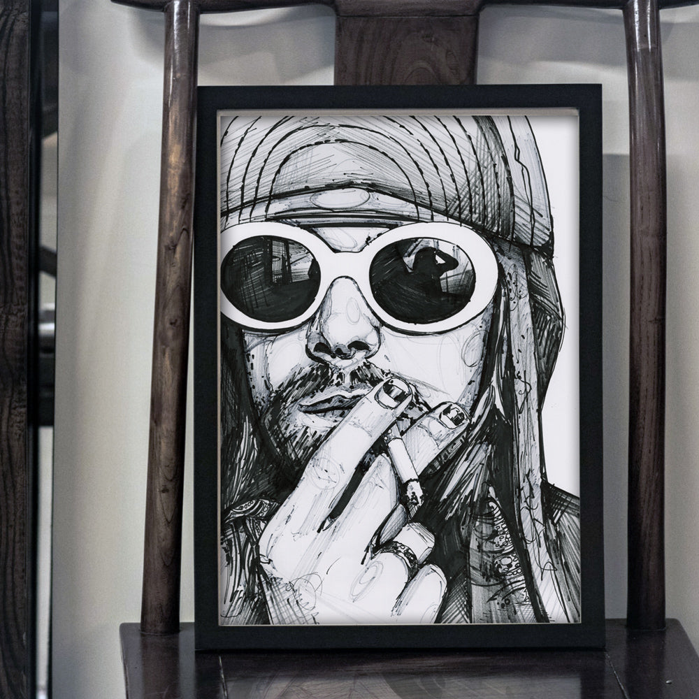 Kurt Cobain painting 21x29,7 cm