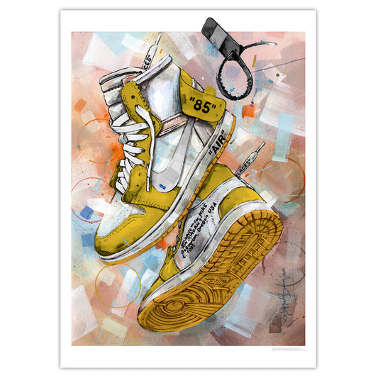 Nike Air Jordan 1 Off White yellow print