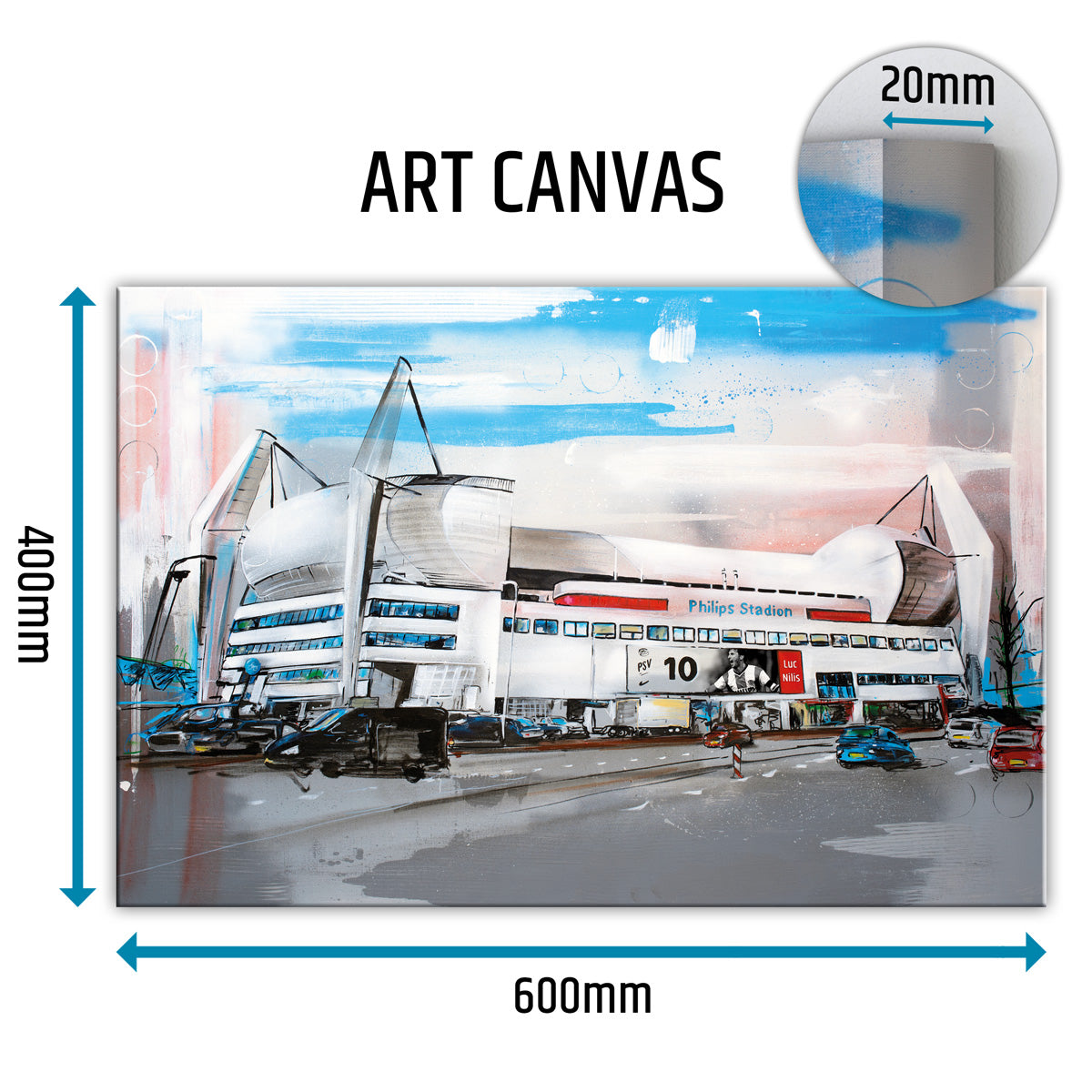 Eindhoven estadio de fútbol lienzo 60x40 cm