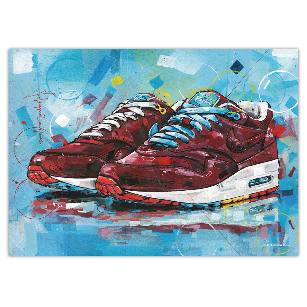 Nike Air Max 1 Parra cherrywood imprimé 70x50 cm