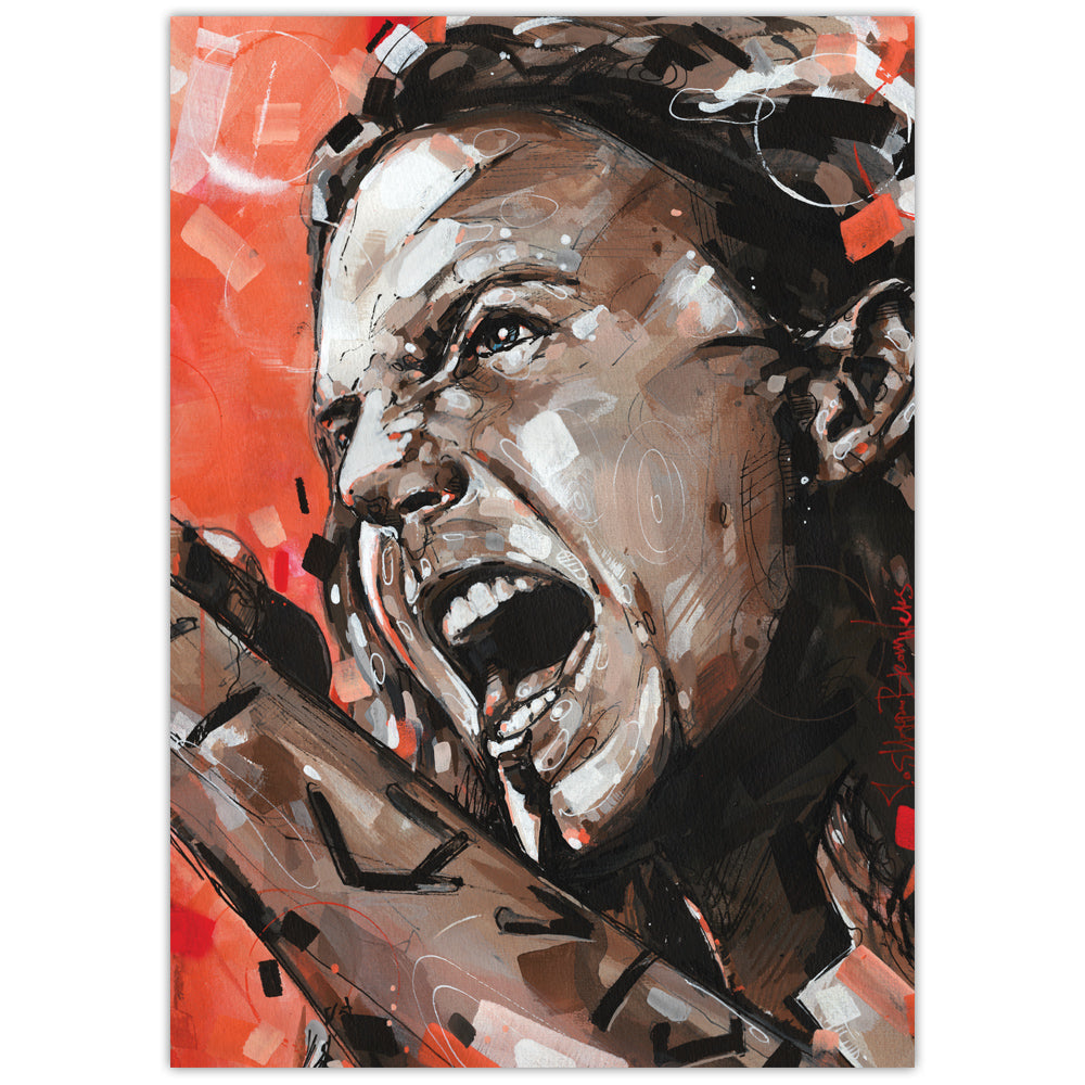 Eddie Vedder 01 estampado 29,7x42 cm (A3) - enmarcado y firmado