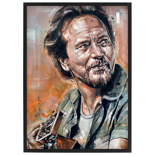 Eddie Vedder 02 print 29,7x42 cm (A3) - ingelijst & gesigneerd