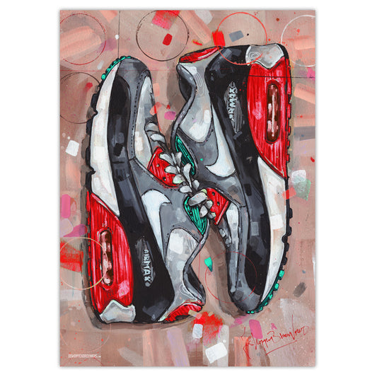 Nike Air Max 90 sideways red estampada