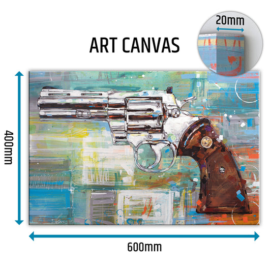 Revolver (Colt Python) Leinwand 60x40 cm