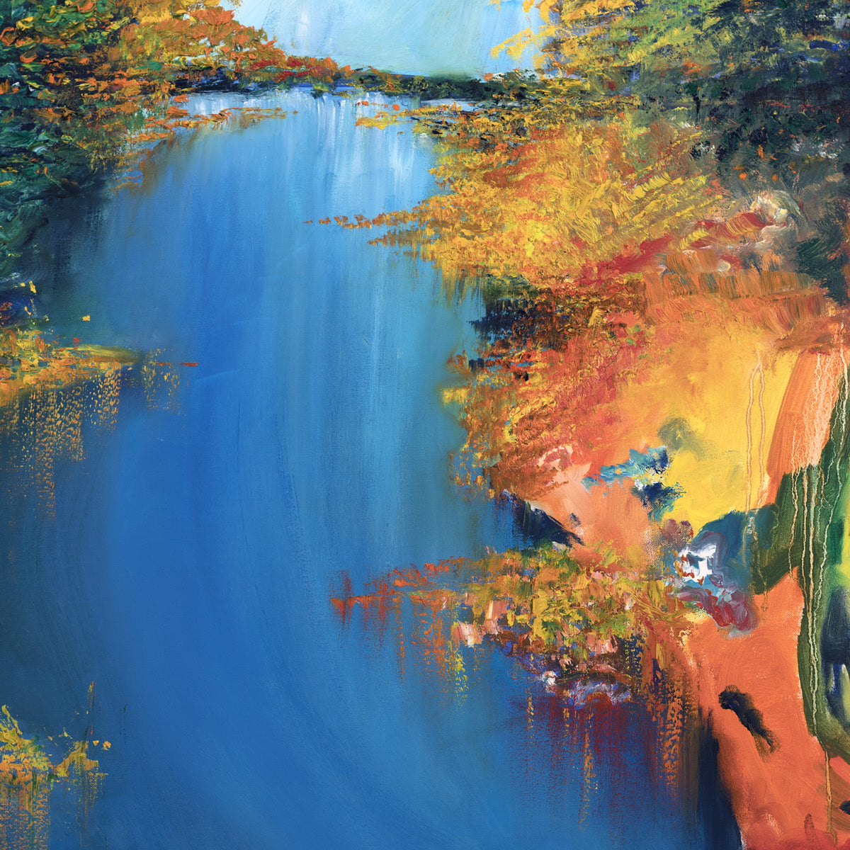 Rivier schilderij 100s100 cm