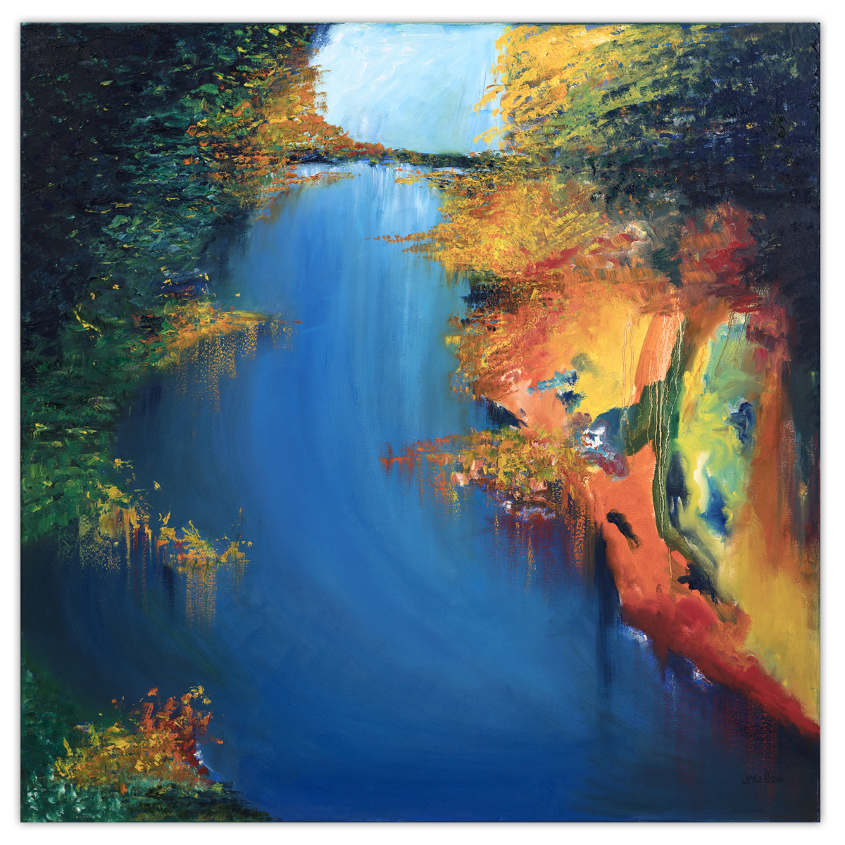 Rivier schilderij 100s100 cm