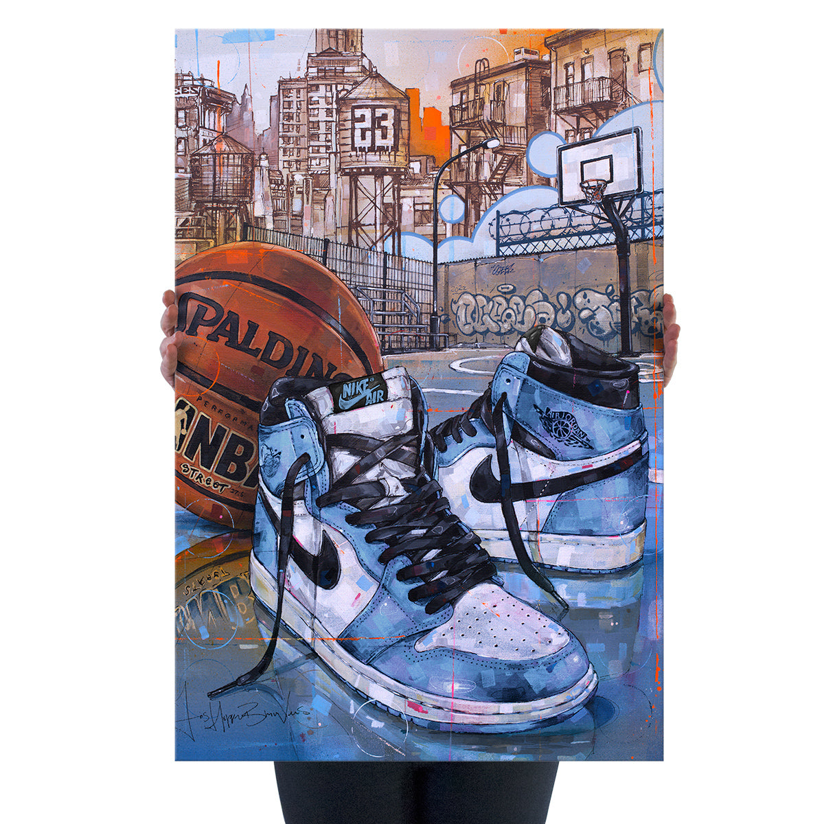 Nike Air Jordan 1 basketball university blue lienzo