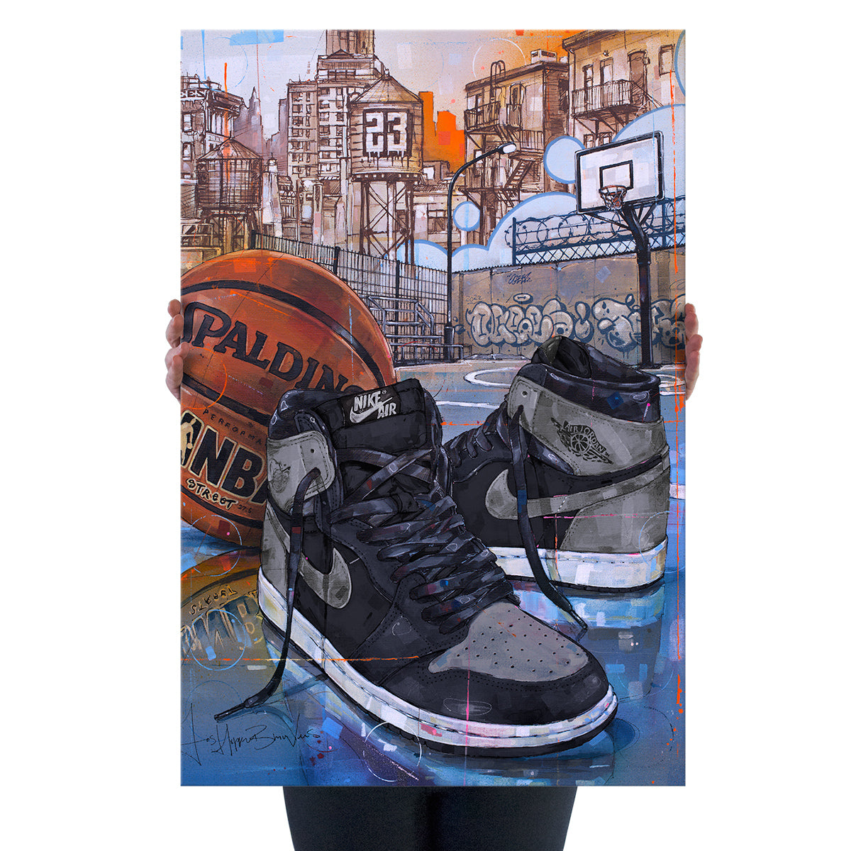 Nike Air Jordan 1 basketball shadow 1.0 lienzo