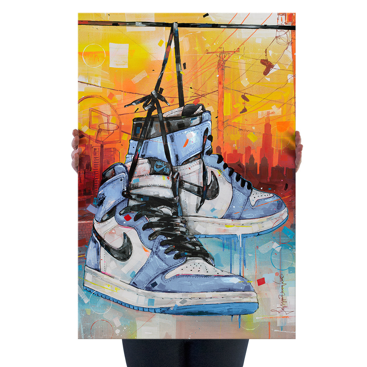 Nike Air Jordan 1 powerlines university blue lienzo