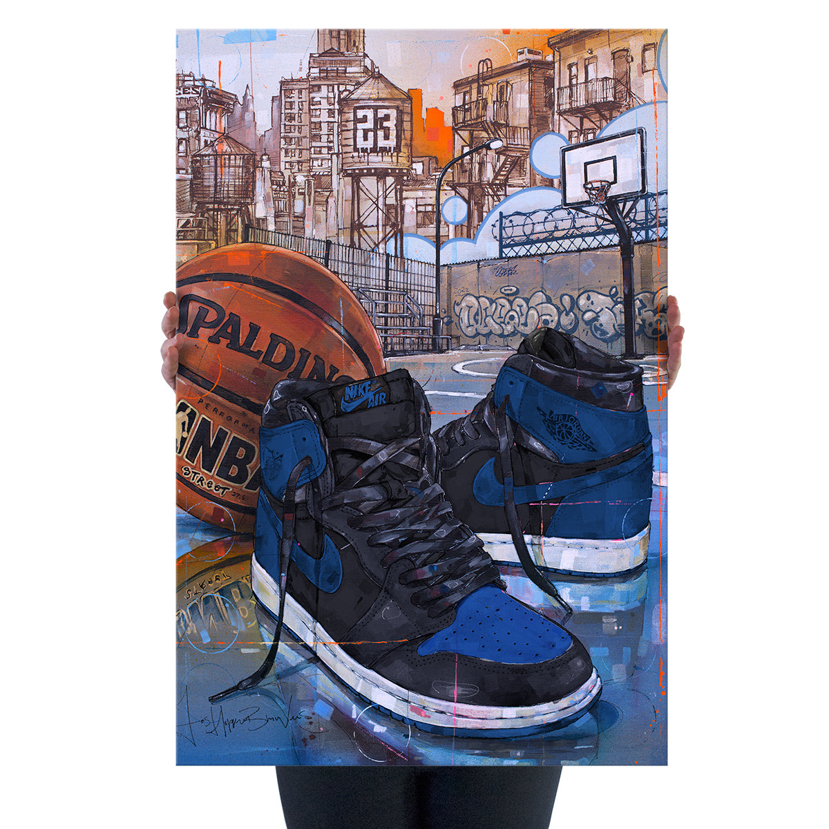 Nike Air Jordan 1 basketball royal blue lienzo