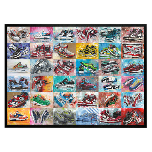 Sneaker collection print 70x50 cm - framed & signed