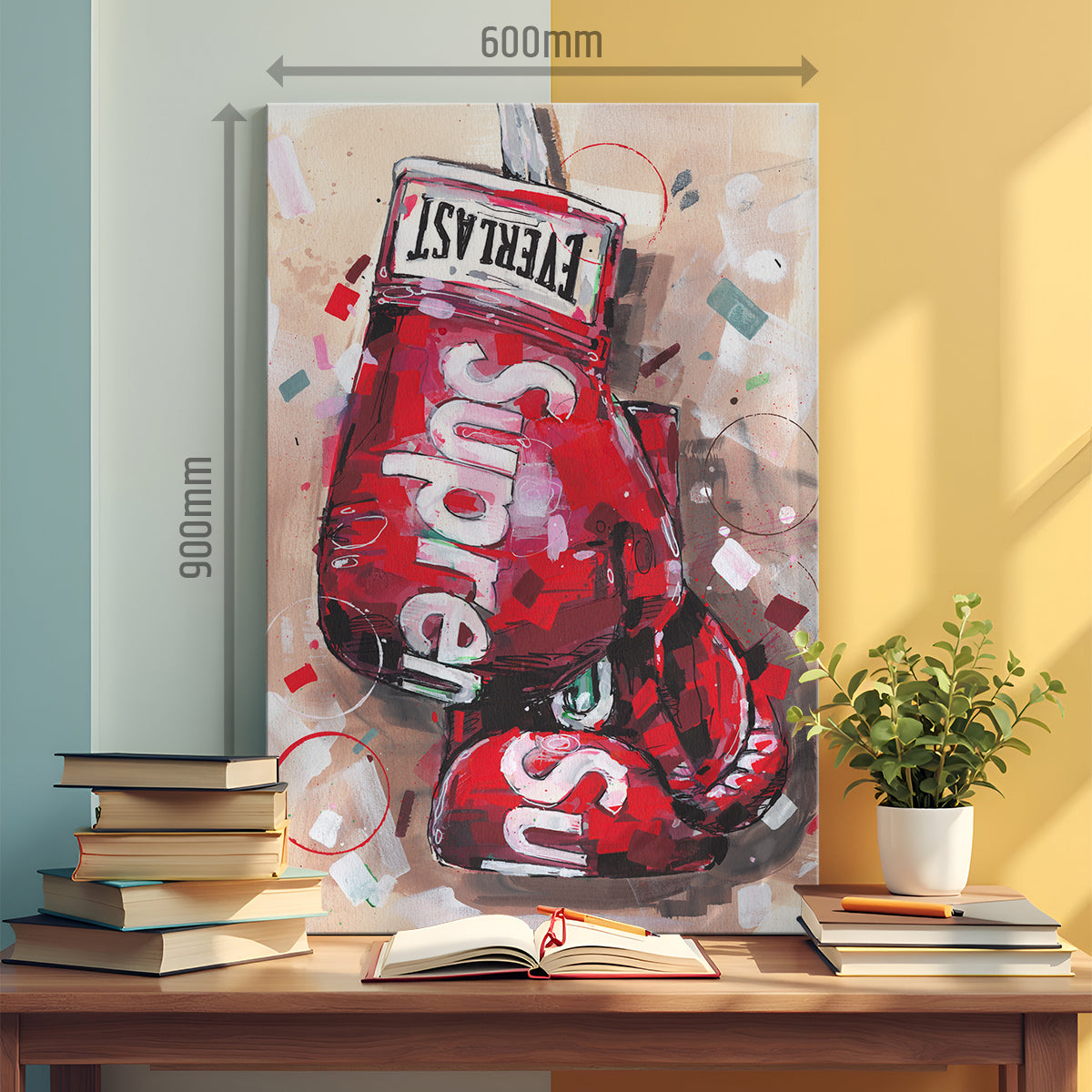 Gants de boxe rouge toile