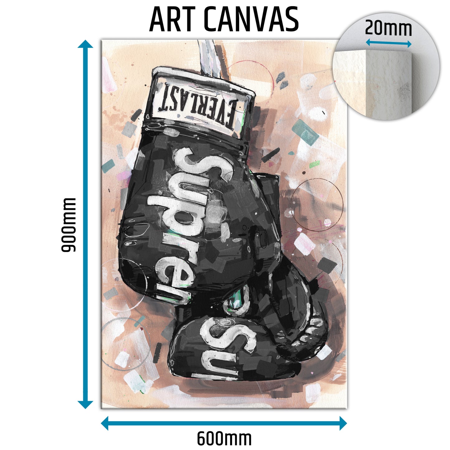 Black boxinggloves canvas
