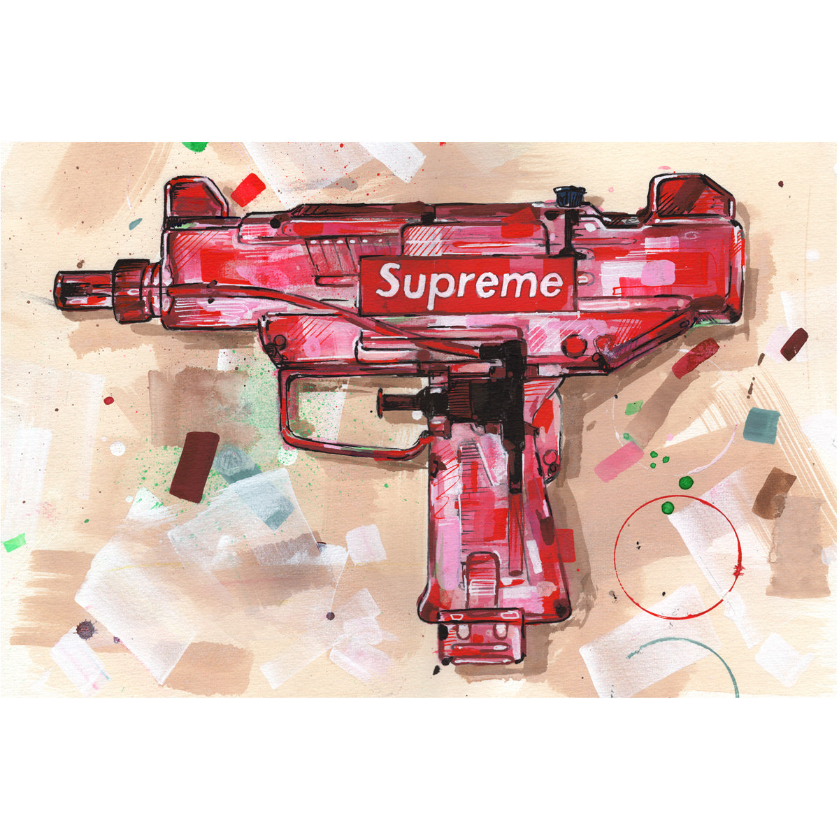 Waterpistol canvas 60x40 cm