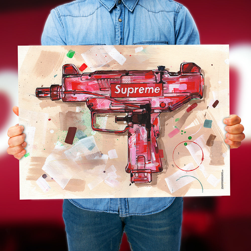 Waterpistol print 70x50 cm