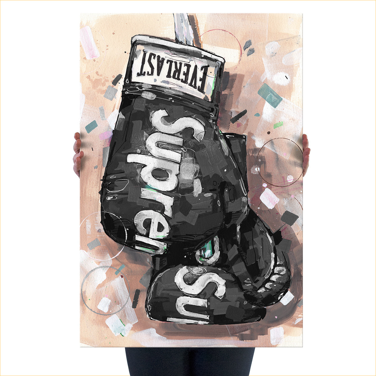 Black boxinggloves canvas