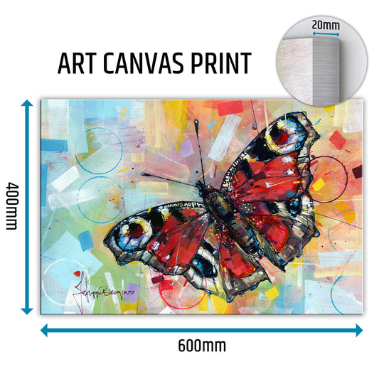 Pfauenschmetterling Leinwand 60x40 cm