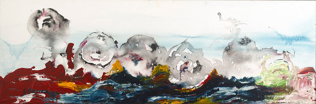 Dancing waves painting 150x50 cm