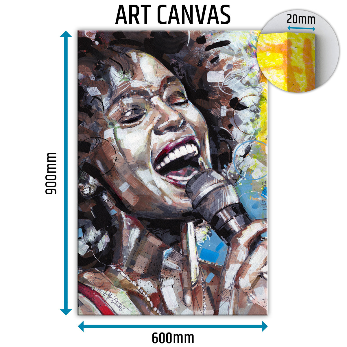 Withney Houston Leinwand