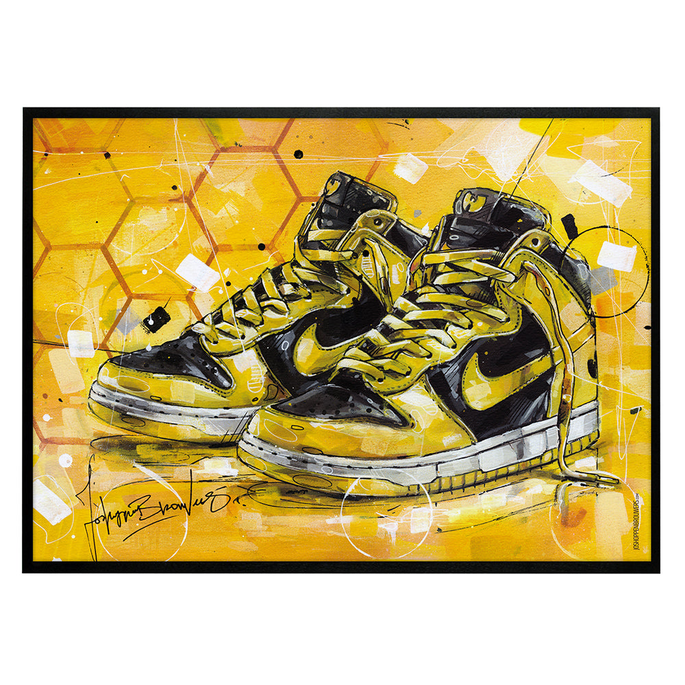 Nike Dunk high Wu-Tang LE print 70x50 cm - ingelijst & gesigneerd