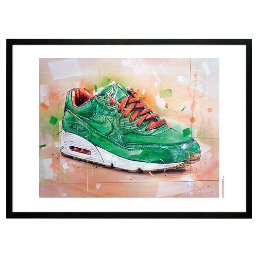 Nike Air Max 90 Homegrown print 70x50 cm - framed & signed